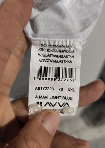 Avva mavi desenli gömlek - Görsel 3