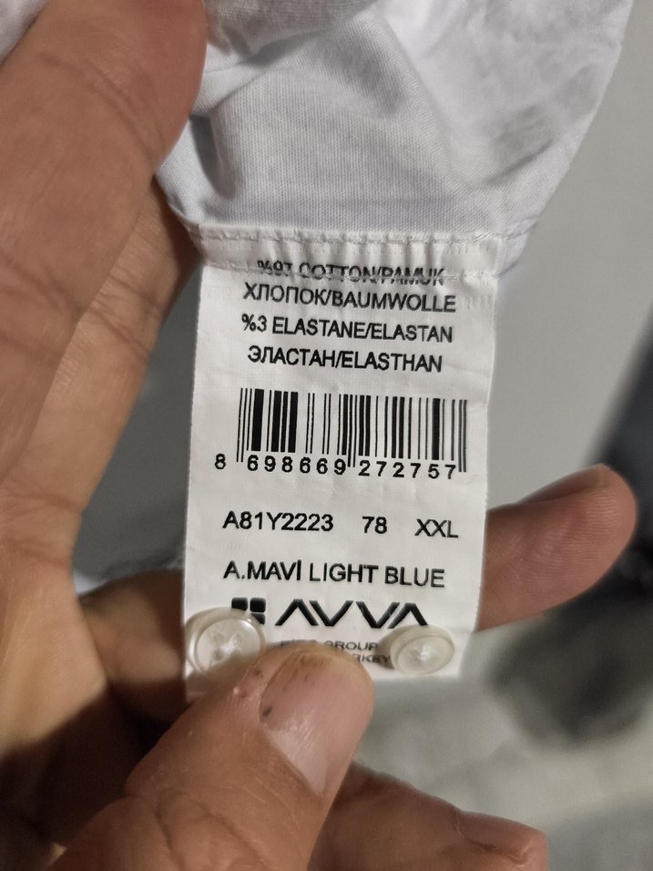 Avva mavi desenli gömlek - Görsel 3