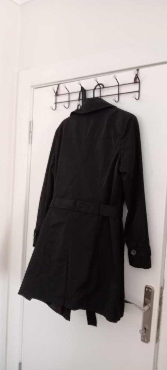 Siyah Kemerli Midi Kadın Trençkot - Görsel 3