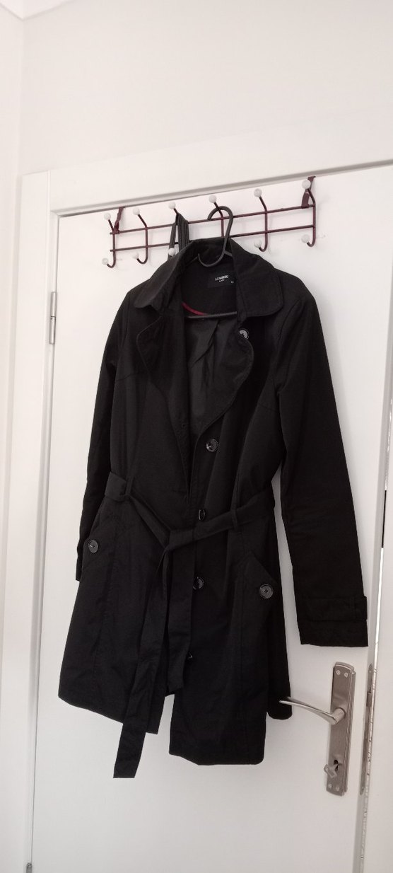 Siyah Kemerli Midi Kadın Trençkot - Görsel 2