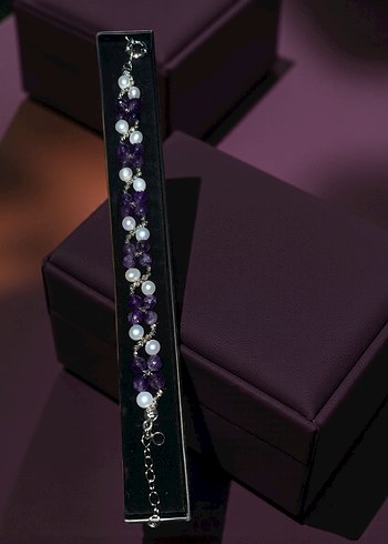 Doğaltaş ametist ve inci - Görsel 3