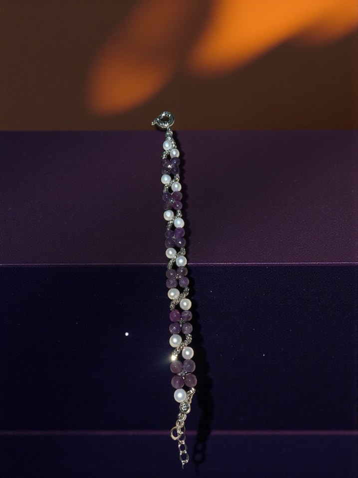 Doğaltaş ametist ve inci - Görsel 4