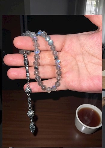 Doğaltaş labradorit tesbih 33 lük - Görsel 3