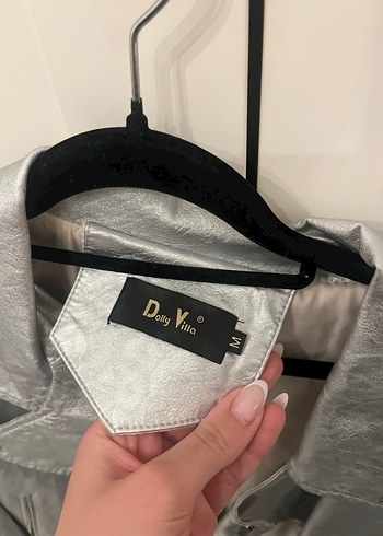 Gri Deri Kadın Ceket - Görsel 3