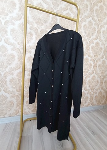 universal Beden Siyah Swarovski Taşlı Hırka