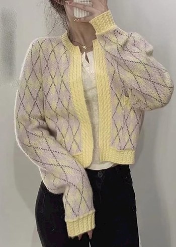 Sarı Nakışlı Hırka - Görsel 5