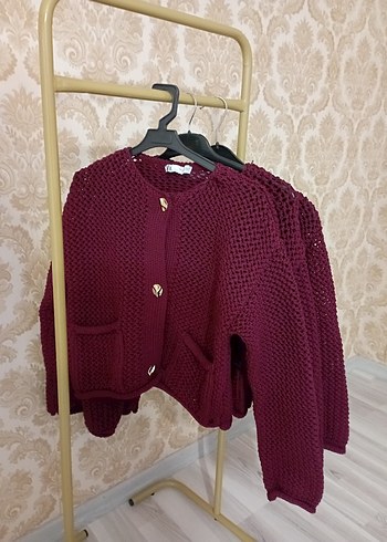 Bordo Zara Hırka - Görsel 3