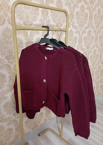 Bordo Zara Hırka - Görsel 2