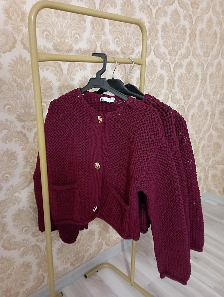 Bordo Zara Hırka - Görsel 2