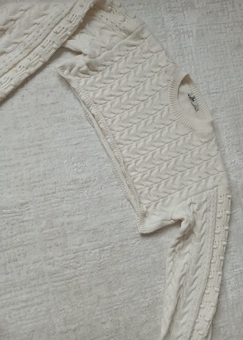 Bej Triko Bolero, Uzun Kollu, Boğazlı - Görsel 12