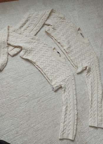 Bej Triko Bolero, Uzun Kollu, Boğazlı - Görsel 6