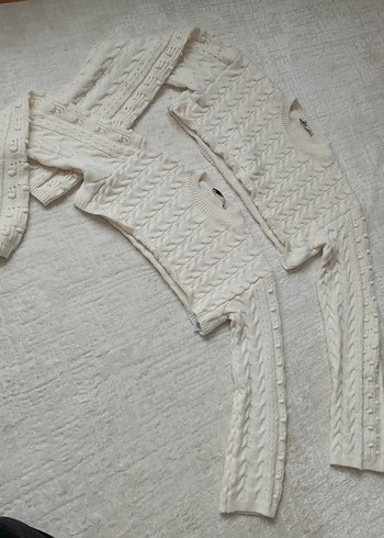 Bej Triko Bolero, Uzun Kollu, Boğazlı - Görsel 8