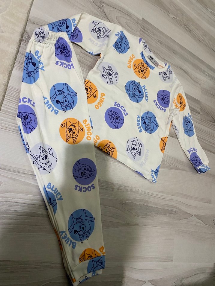 Renkli Baskılı Çocuk Polar Pijama Takımı - Görsel 3