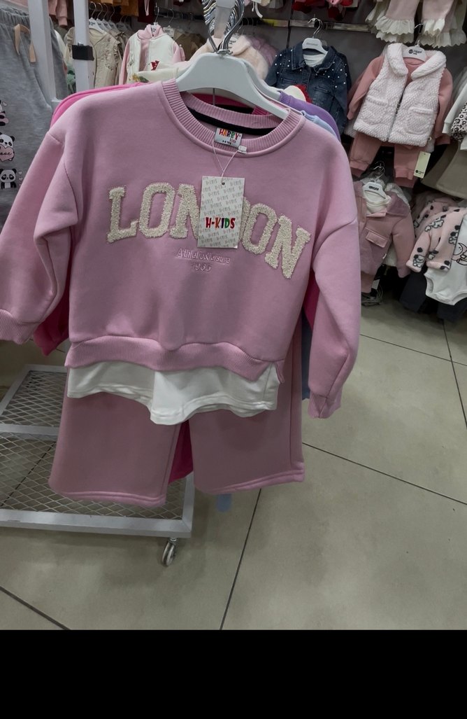 Kız Çocuk Pembe Dantelli Sweatshirt - Görsel 2