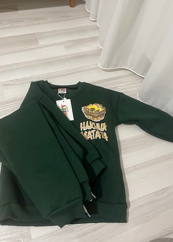 Erkek Çocuk Koyu Yeşil Baskılı Eşofman Takımı - Görsel 5