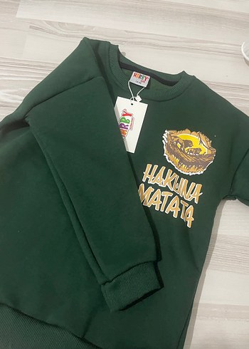 Erkek Çocuk Koyu Yeşil Baskılı Eşofman Takımı - Görsel 4