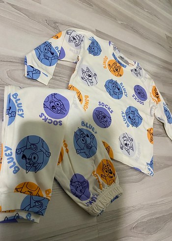 Renkli Baskılı  pijama takımı - Görsel 2