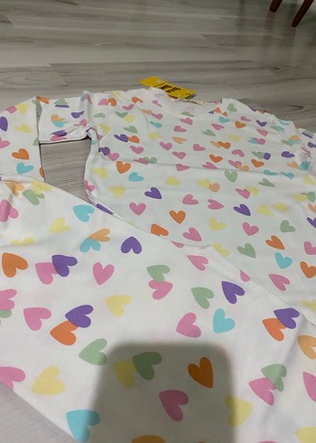 Bebek Kız Çok Renkli Kalp Desenli Uzun Kollu Takım - Görsel 4