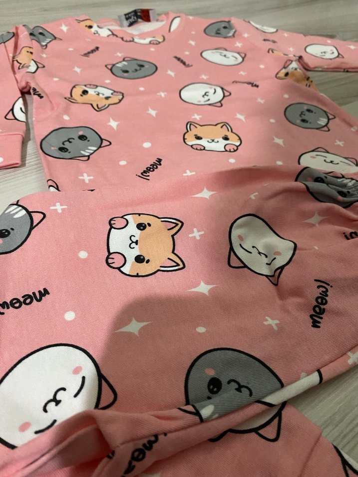 Pembe Baskılı Çocuk  Pijama Takımı - Görsel 3