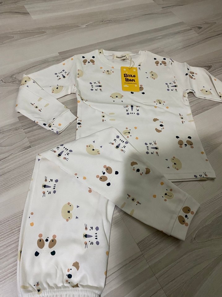 Beyaz Baskılı Çocuk Uyku Takımı - Görsel 3