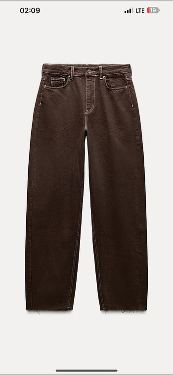 34 Beden kahverengi Renk Zara pantolon