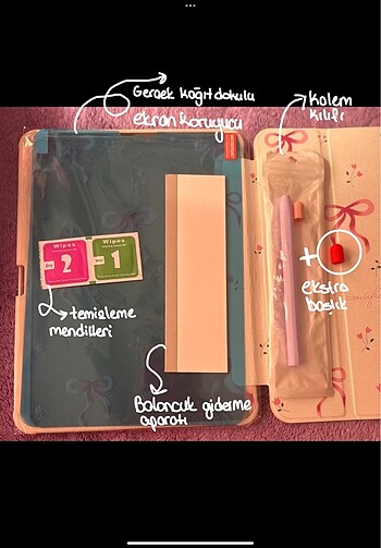 iPad Air 5 için ekran koruyucu+apple Pencil kılıfı