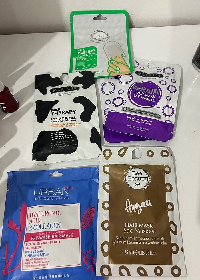 4 lü saç maskesi +1 tonik temizleme pedi - Görsel 2