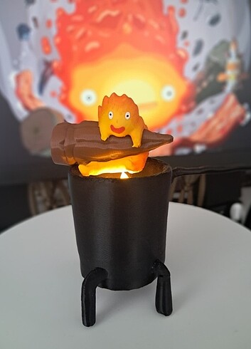  Calcifer led mumlu dekor hediyelik