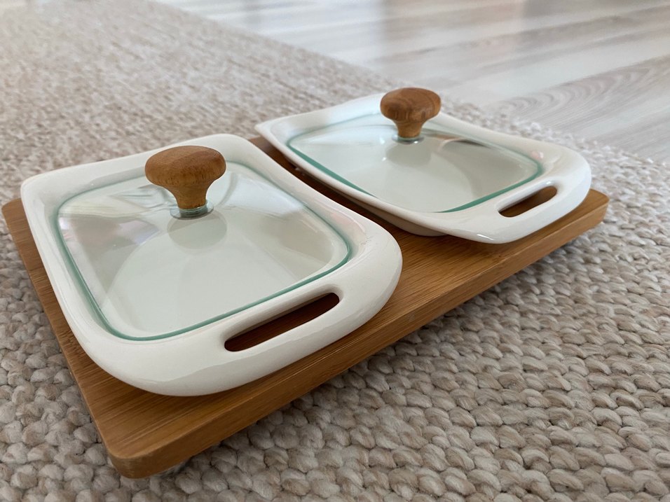 Beyaz Seramik Fırın Kabı 2'li Set - Görsel 3