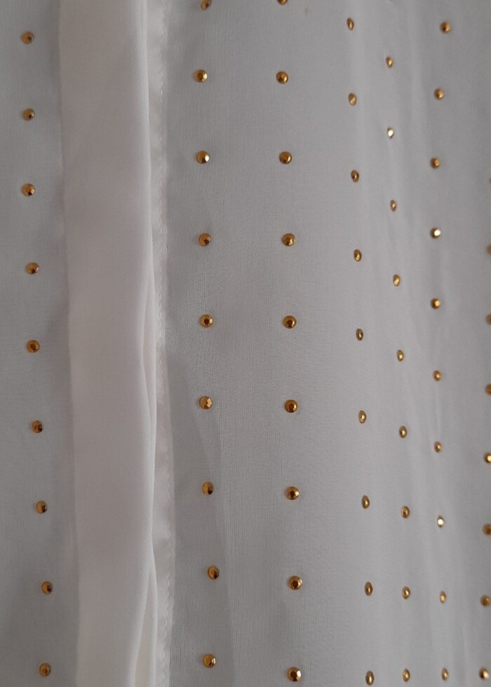 Bluz önü taşlı detaylı transparan. - Görsel 3