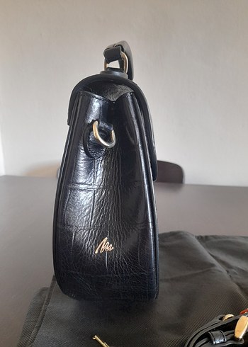 Matraş Askılı Siyah Kadın Çantası   % Hakiki Deri - Görsel 5