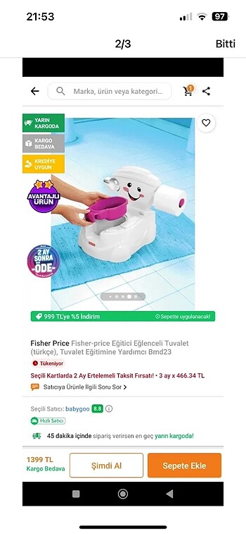 Fisher Price Fısher price eğitici eğlenceli tuvalet