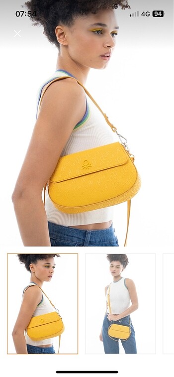 Benetton sarı çanta - Görsel 5