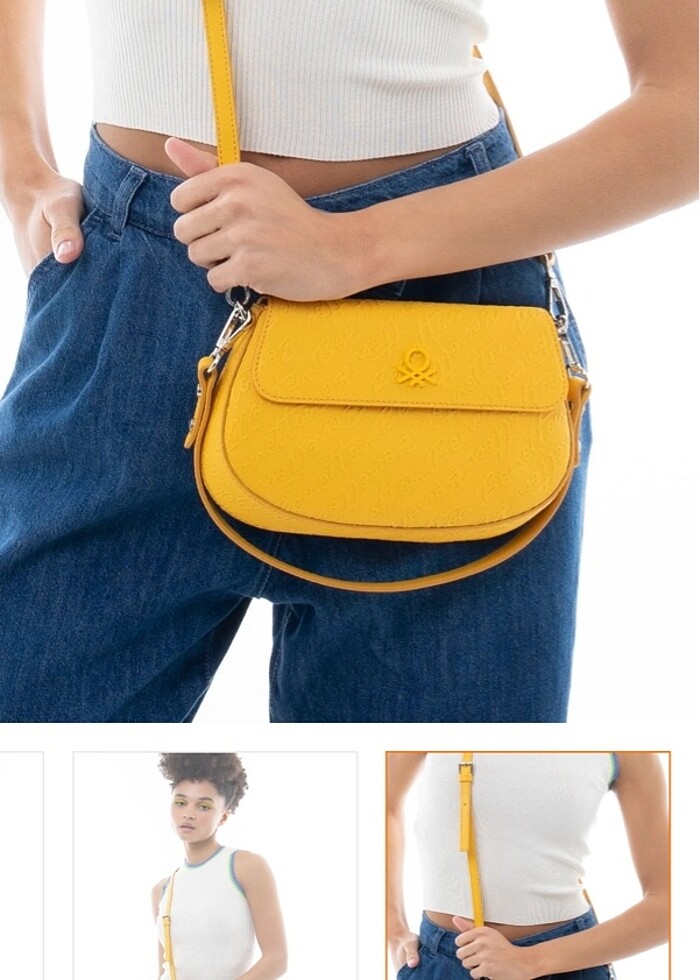 Benetton sarı çanta - Görsel 4