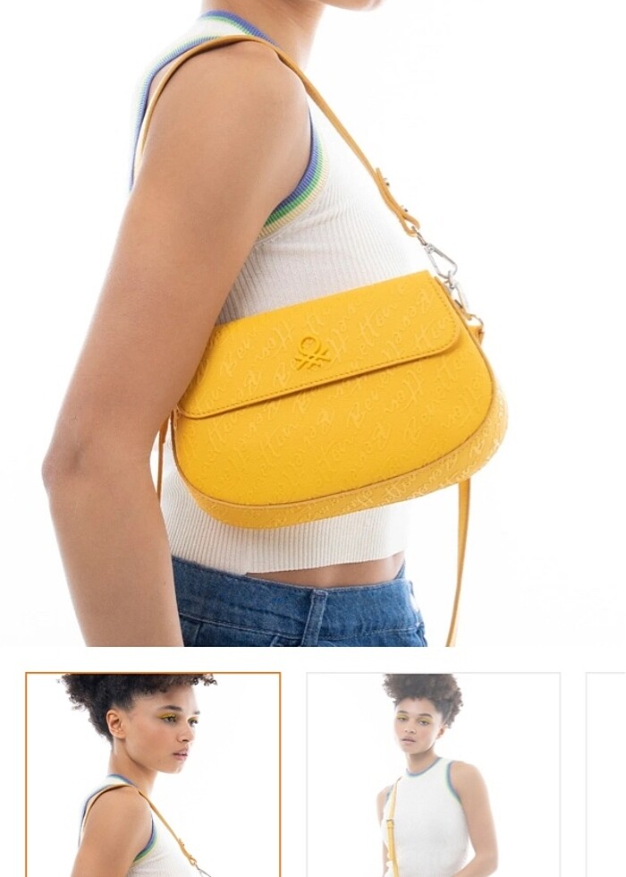 Benetton sarı çanta - Görsel 5