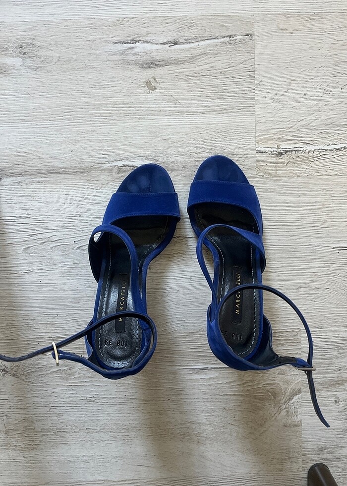 Marcatelli saks mavisi topuklu ayakkabı 39 numara - Görsel 4