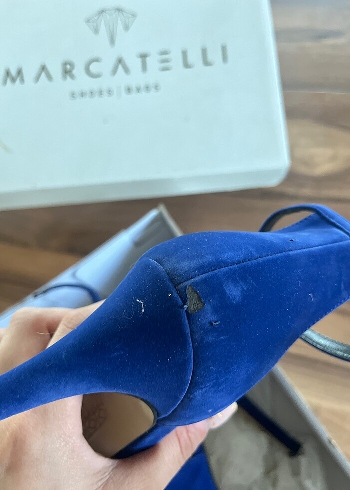 Marcatelli saks mavisi topuklu ayakkabı 39 numara - Görsel 5