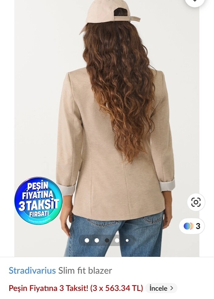 Stradivarius basic blazer S beden krem - Görsel 4