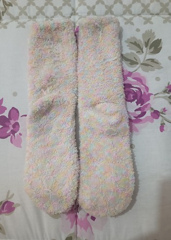 Kız Çocuk Çok Renkli Örgü Sıcak Ev Terliği - Görsel 2