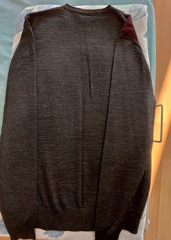 Bordo ve Gri Örgü Erkek Kazak - Görsel 2