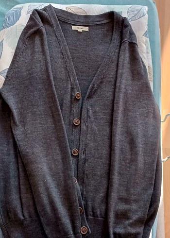 Gri Düğmeli Midi Hırka - Görsel 2