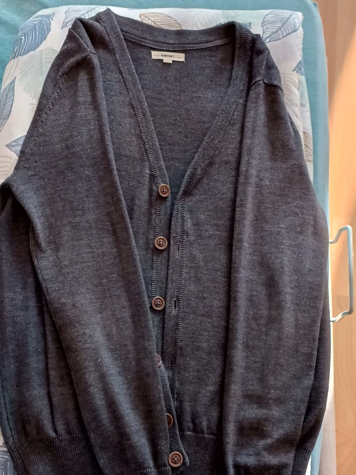 Gri Düğmeli Midi Hırka - Görsel 2