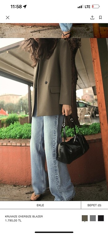 Zara Zara kruvaze oversize blazer