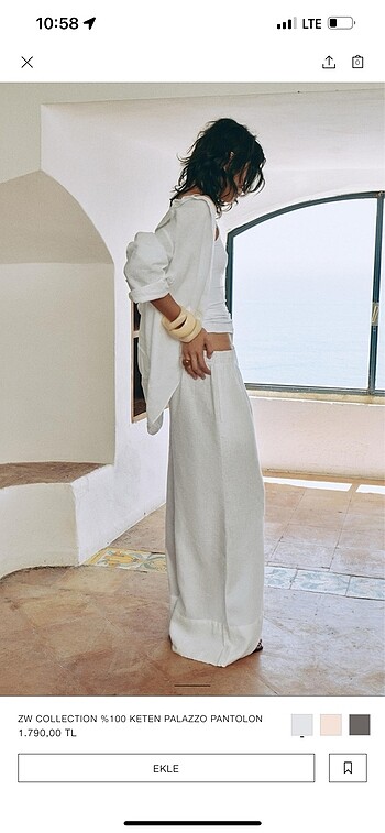 Zara collection 0 keten palazzo pantolon