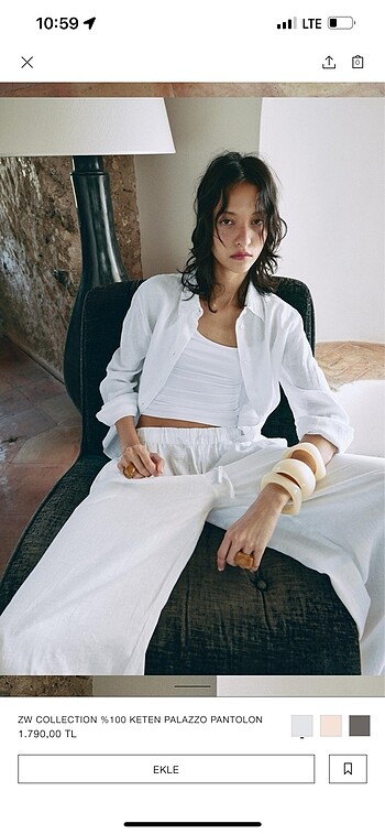 xs Beden Zara collection 0 keten palazzo pantolon