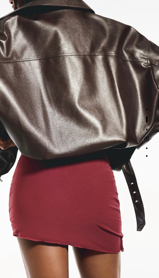 İnci İşlemeli Bordo Mini Etek - Görsel 3