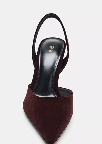 Bordo Süet Stiletto Kadın Ayakkabı - Görsel 3