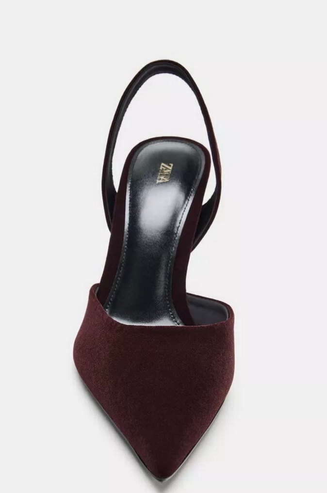 Bordo Süet Stiletto Kadın Ayakkabı - Görsel 3