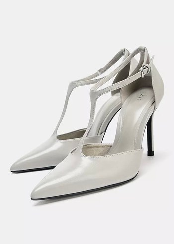 Gri Tokalı Stiletto Kadın Topuklu Ayakkabı - Görsel 2