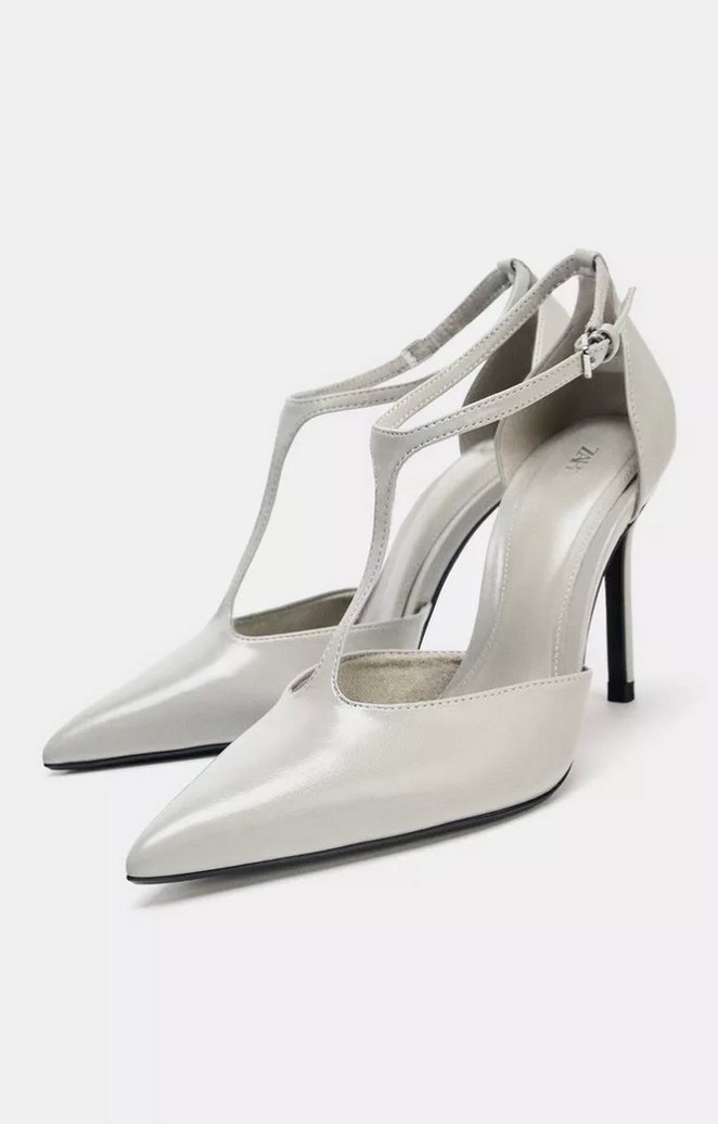 Gri Tokalı Stiletto Kadın Topuklu Ayakkabı - Görsel 2